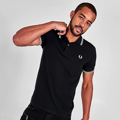 Shop Fred Perry Men's Twin Tipped Polo Shirt In Black/porcelain