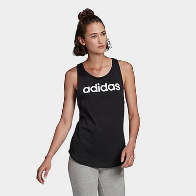 Shop Adidas Originals Adidas Women's Loungewear Essentials Logo Loose Tank Top In Black/white