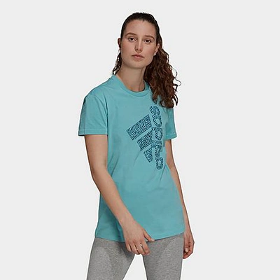 Adidas Originals Adidas Women's Zebra Logo Graphic T-shirt In Mint  Ton/orbit Indigo | ModeSens