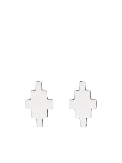 Shop Marcelo Burlon County Of Milan Cross Stud Earrings In Silver