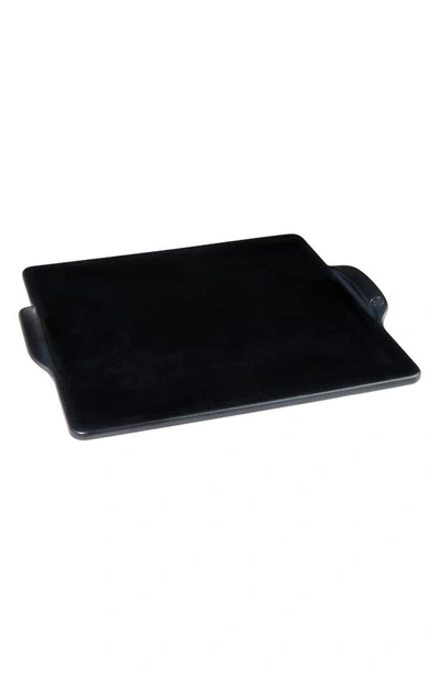 Shop Emile Henry Square Pizza Stone In Charcoal