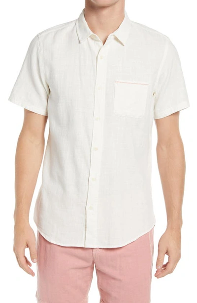 Shop Marine Layer Lance Short Sleeve Button-up Shirt In Natural