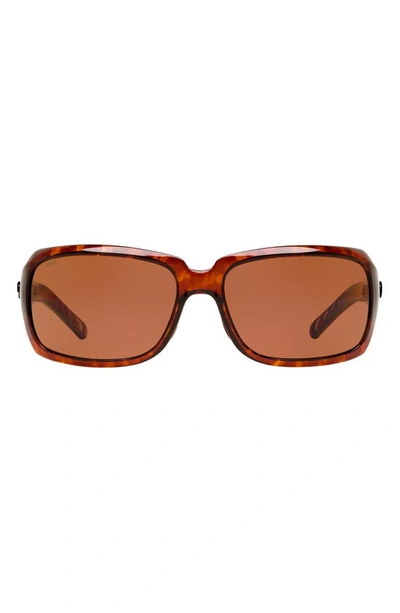 Shop Costa Del Mar 64mm Polarized Sunglasses In Dark Tort