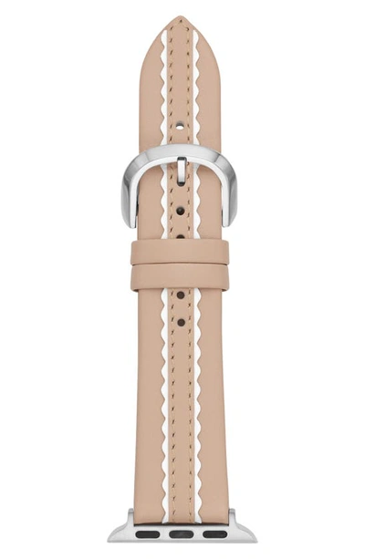 Shop Kate Spade Apple Watch Strap, 38mm In Nude/ White