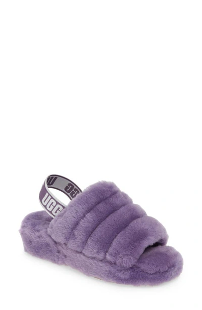 Shop Ugg Fluff Yeah Genuine Shearling Slingback Sandal In Violet Bloom