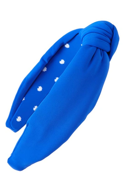 Shop Lele Sadoughi Neoprene Knotted Headband In Royal Blue
