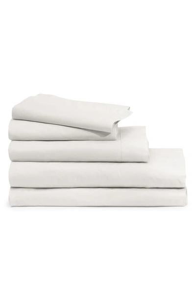 Shop Casper 300 Thread Count Organic Cotton Percale Sheet Set In White/white