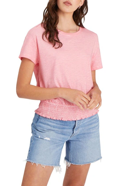 Shop Sanctuary Perfect Smocked Waist T-shirt In Pink Canyon