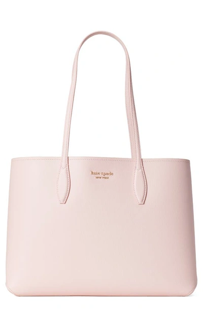 Shop Kate Spade All Day Large Leather Tote In Chalk Pink