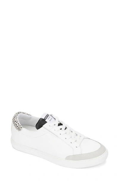 Shop Kenneth Cole New York Kam Guard Eo Sneaker In White/ Black/ Grey Calf Hair