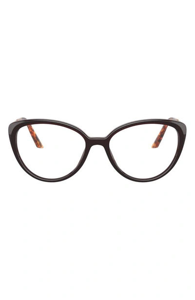 Shop Prada 53mm Cat Eye Optical Glasses In Bordeaux