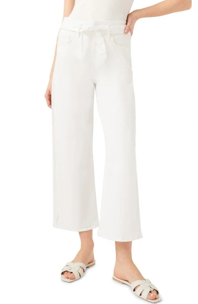 Shop Jen7 High Waist Crop Wide Leg Jeans In White