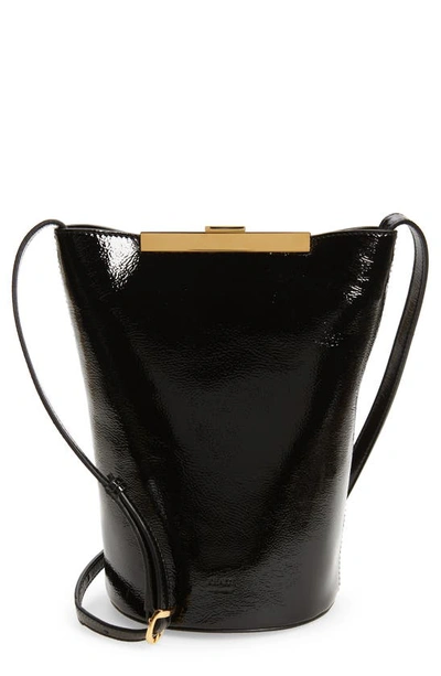Shop Khaite Etta Patent Leather Shoulder Bag In Black