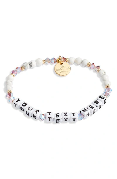 Shop Little Words Project Custom Beaded Stretch Bracelet In Creampuff/ Cream