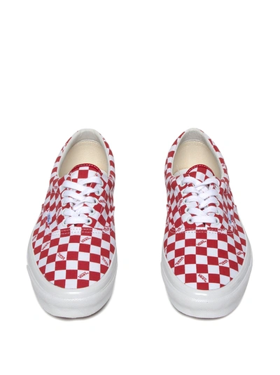 Shop Vans Og Era Lx Checkerboard Print Sneaker Racing Red