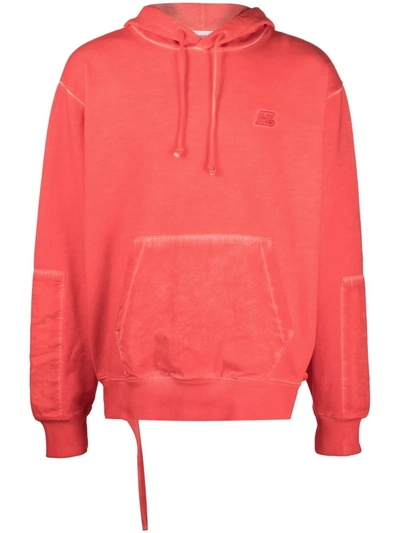 Shop Helmut Lang Embroidered-logo Hoodie In Red