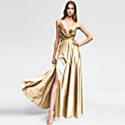Angelika Jozefczyk Satin Long Dress Beige In Long