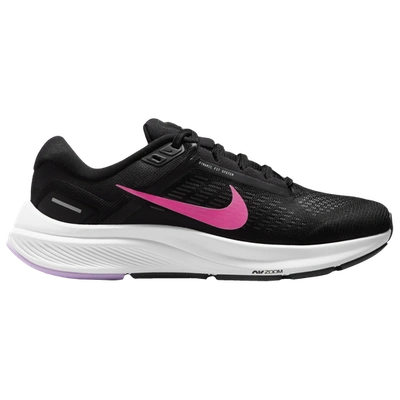 Shop Nike Womens  Air Zoom Structure 24 In Black/hyper Pink/anthracite