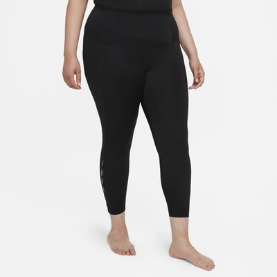 Shop Nike Womens  Yoga 7/8 Cutout Tight In Black
