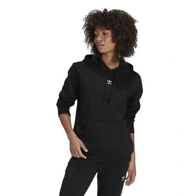 Shop Adidas Originals Womens  Essential Fleece Hoodie In Black/white