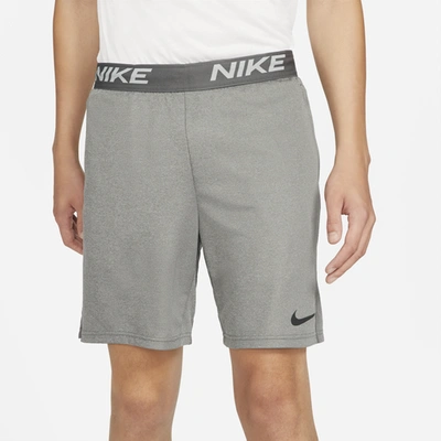 Shop Nike Mens  Dry Veneer Train Football Shorts In Iron Gray/lt Smoke Gy Heather/black