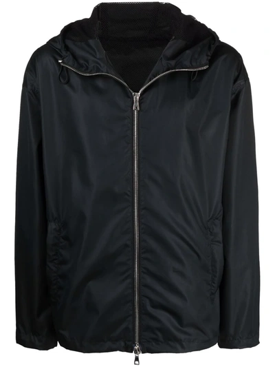 Shop Balmain Logo-print Hooded Jacket In Black