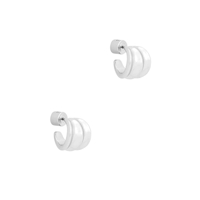 Shop Jenny Bird Pleated Silver-dipped Hoop Earrings