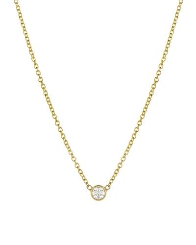 Shop Zoe Lev Jewelry 14k Gold Small Bezel Diamond Necklace