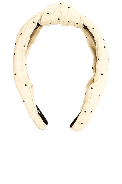 Shop Lele Sadoughi Dotted Knotted Headband In Cream