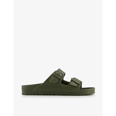 Shop Birkenstock Arizona Two-strap Rubber Sandals In Active Khaki Eva