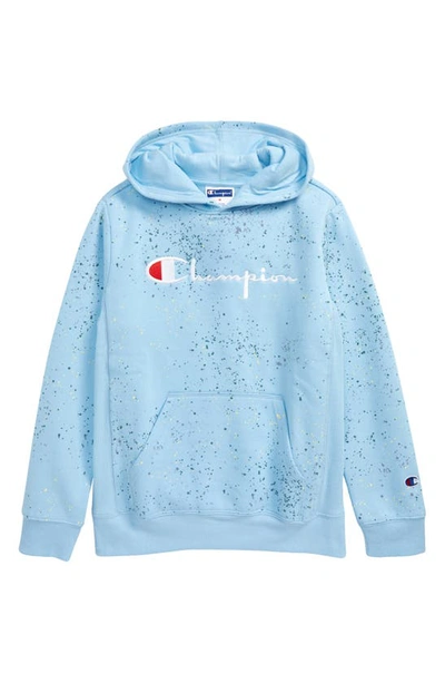 Kids Paint Splatter Logo Hoodie In Blue multi