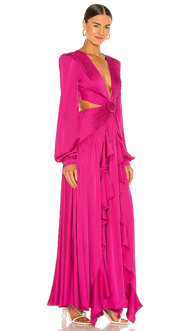 Shop Patbo Plunge Cutout Gown In Hot Pink