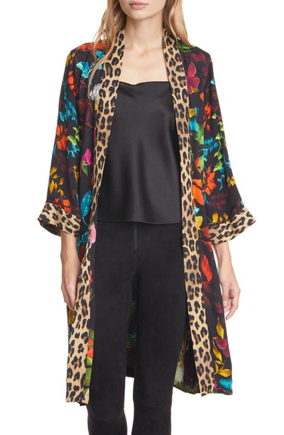 Shop Alice And Olivia Avila Reversible Butterfly Print Jacket In Multi Garden/ Combo