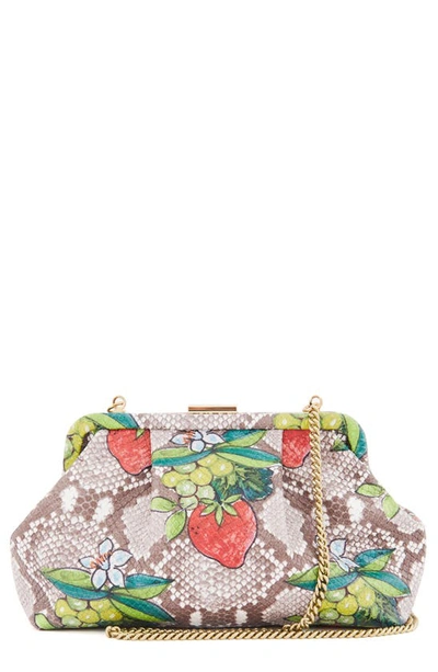 Shop Clare V Sissy Print Clutch In Strawberry Snake