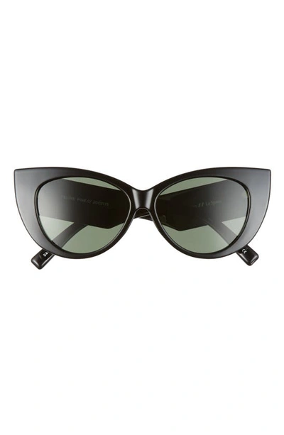 Shop Le Specs Feline Fine 54mm Polarized Cat Eye Sunglasses In Black/ Khaki