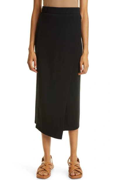 Shop Vince Asymmetric Overlap Skirt In Black