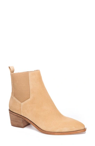 Shop Chinese Laundry Filip Chelsea Bootie In Beige Suede