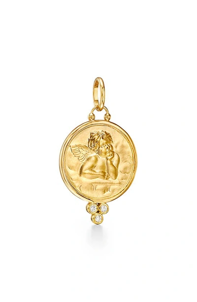 Shop Temple St Clair Diamond Angel Enhancer In Yellow Gold