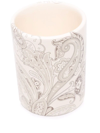 Shop Etro Home Paisley Ceramic Toothbrush Holder In Nude
