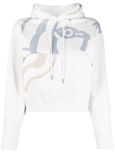 Shop Kenzo Graphic-print Cotton Hoodie In Weiss