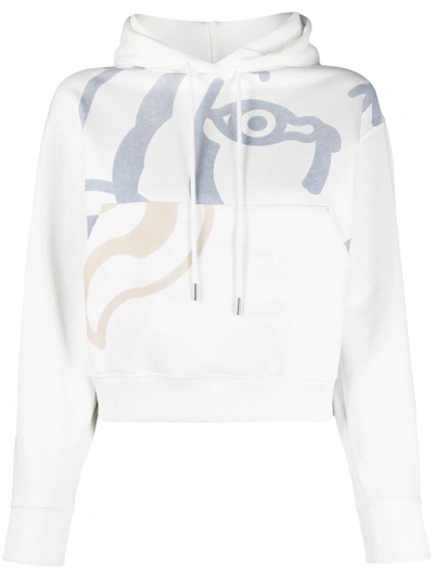Kenzo K-tiger Cotton Sweatshirt Hoodie In Weiss
