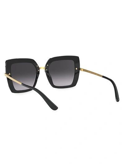 Shop Dolce & Gabbana Women's 52mm Half-striped Square Sunglasses In Black