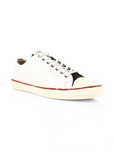 Shop Marni Gooey Low-top Canvas Sneakers In White
