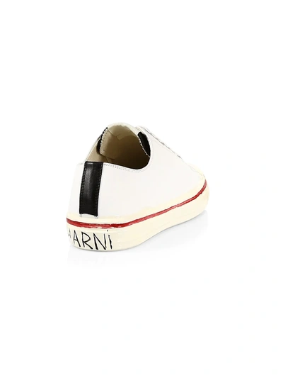 Shop Marni Gooey Low-top Canvas Sneakers In White