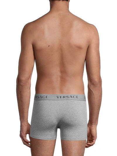 Shop Versace Logo Trunks In Grey