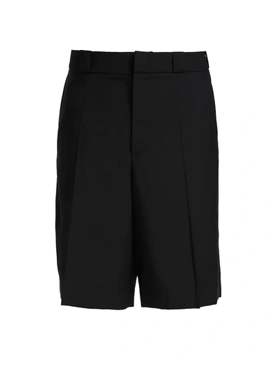 Shop Valentino Wool-blend Bermuda Shorts In Nero