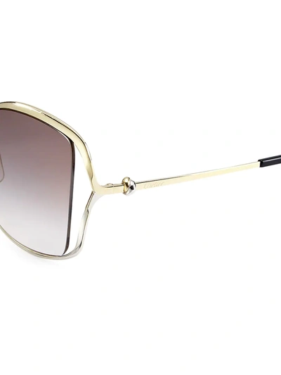Shop Cartier Women's 60mm Round Sunglasses In Gold