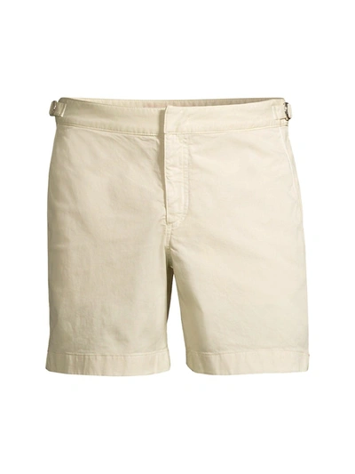 Shop Orlebar Brown Cotton Twill Shorts In Almond