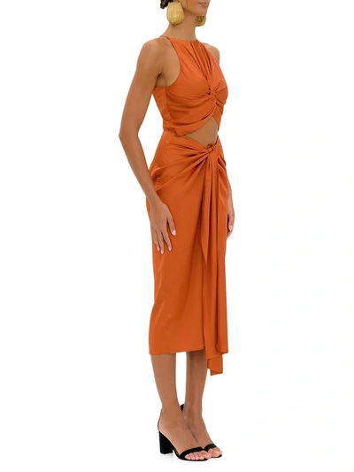 Shop Andrea Iyamah Women's Reni Midi Dress In Burnt Orange