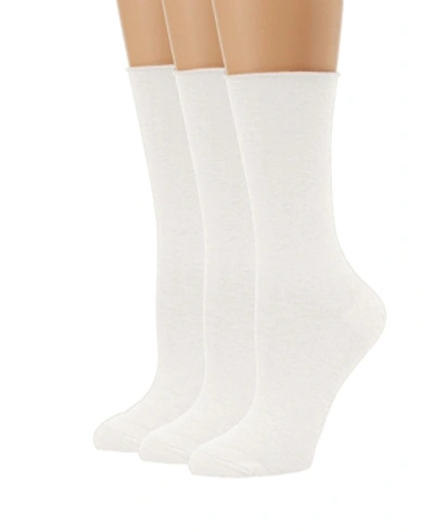 Shop Stems Women's Roll Top Comfort Crew Socks, 3 Pair In White